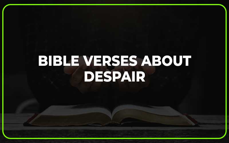 Bible Verses About Despair