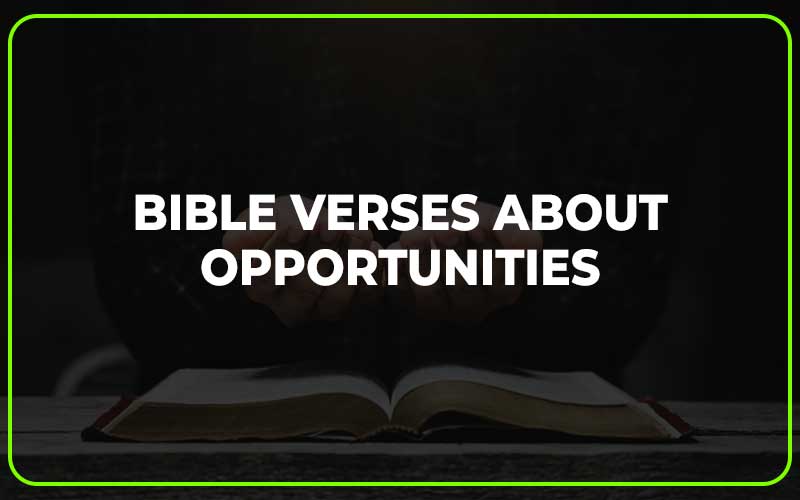 Bible Verses About Opportunities